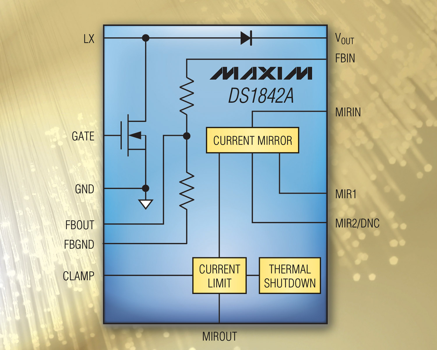 76V APD (雪崩光电二极管)偏置输出级和电流监测IC DS1842A