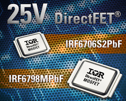 IRF6706S2PbF 和 IRF6798MPbF DirectFET MOSFET 芯片组