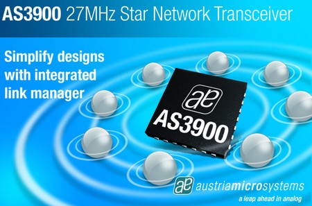 低功耗FSK收发器提供最简单的星型网络管理功能