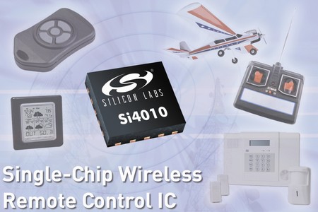 Silicon Labs推出单芯片无线遥控IC Si4010