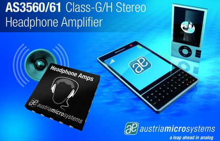 奥地利微电子推出业界功耗最低的G类和H类立体声耳机功放