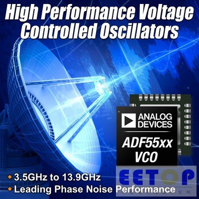 ADI发布全新高性能电压控制振荡器系列
