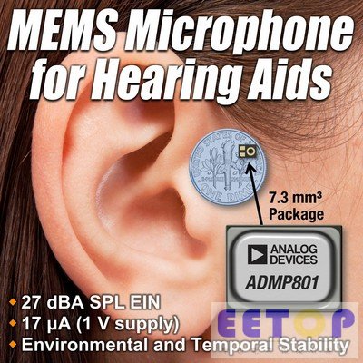 ADI推出针对助听设计的业界最小MEMS麦克风